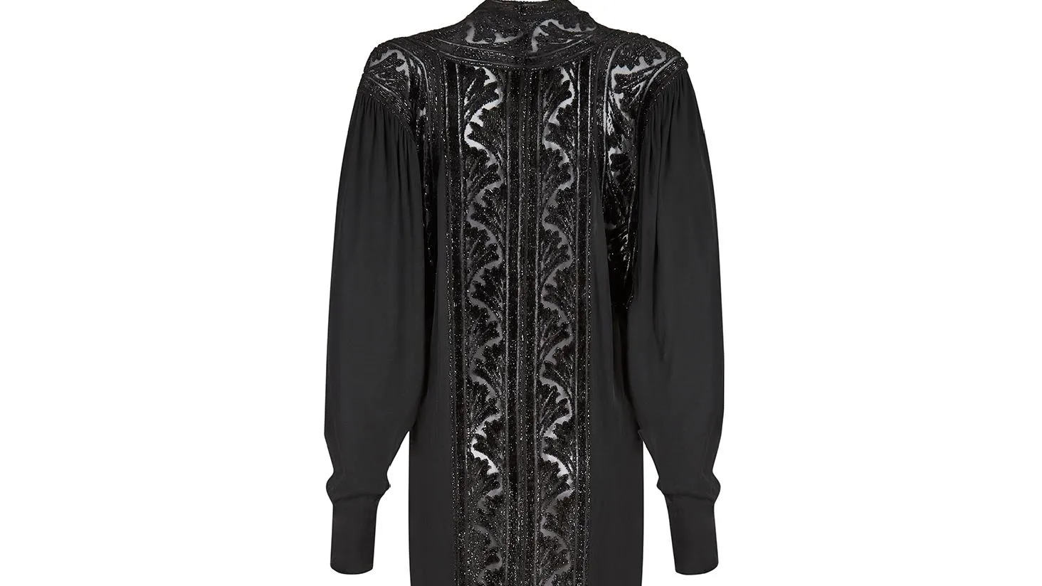 1970s Janice Wainwright Jersey and Burnout Velvet Flapper Dress