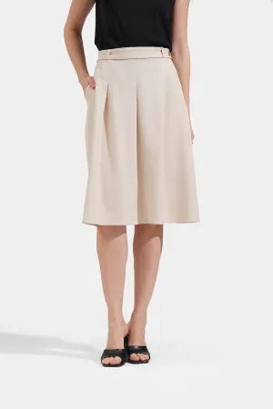 A-Line Pleated Midi Skirt