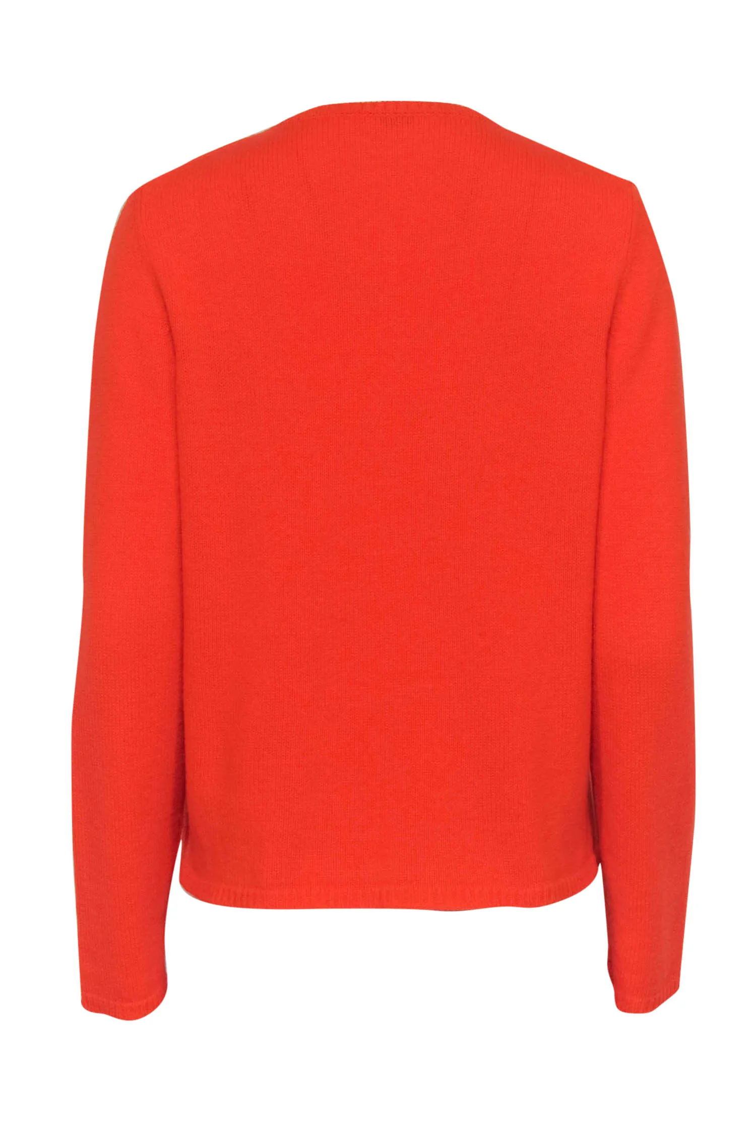 Amina Rubinacci - Bright Orange Knit Clasped Sweater Sz 8
