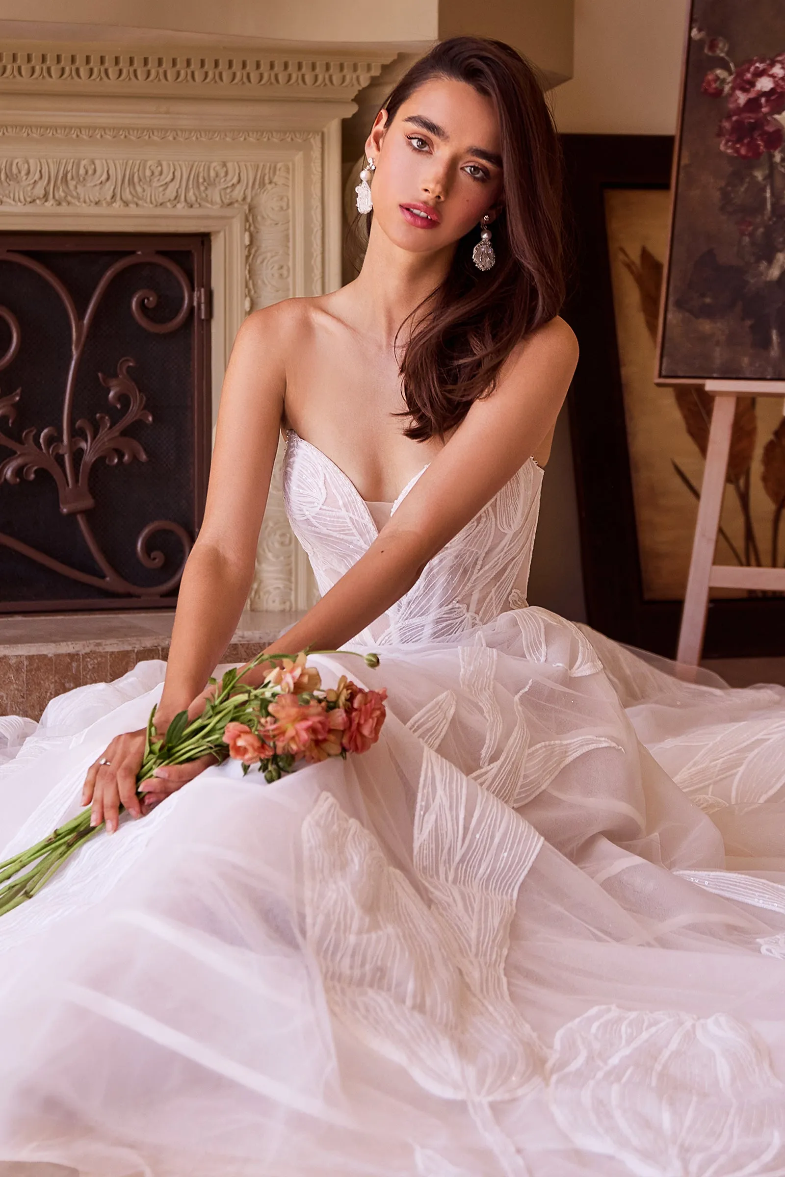 ANDREA & LEO WL043 Tullip Sequin Embroidered Wedding Ball Gown