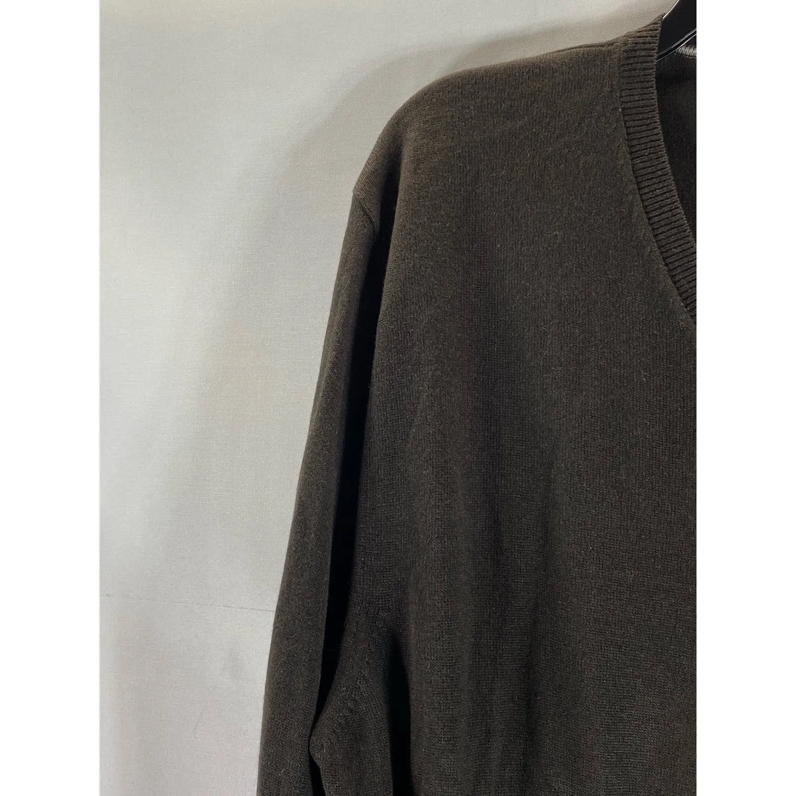 BANANA REPUBLIC Men's Brown Silk/Cashmere Standard-Fit V-Neck Sweater SZ XL