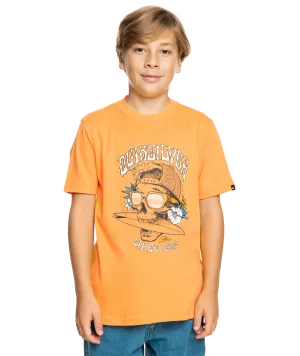 Boys Skull 69 T-Shirt in Blazing Orange