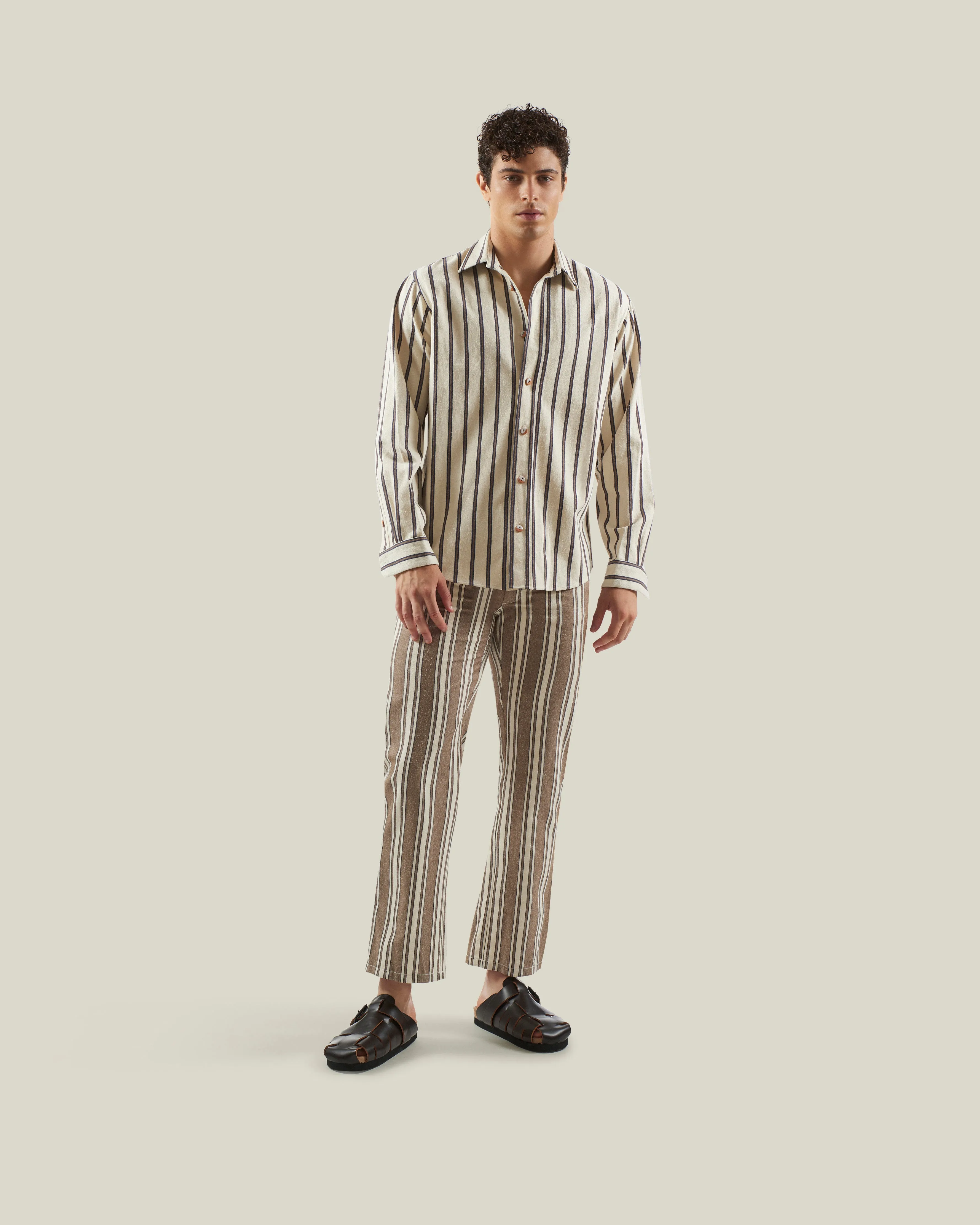Carlucci Overshirt in Indigo & Ivory