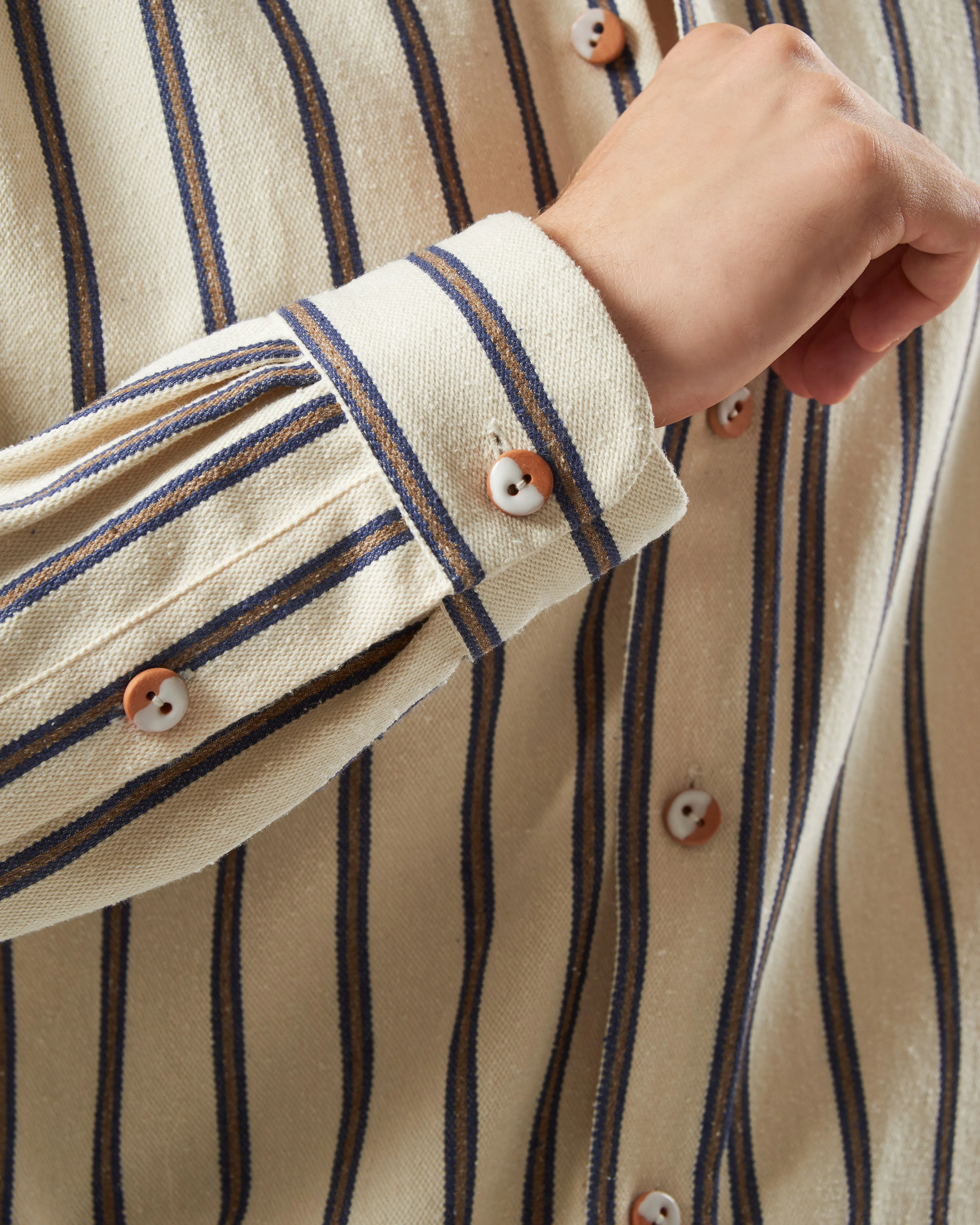 Carlucci Overshirt in Indigo & Ivory