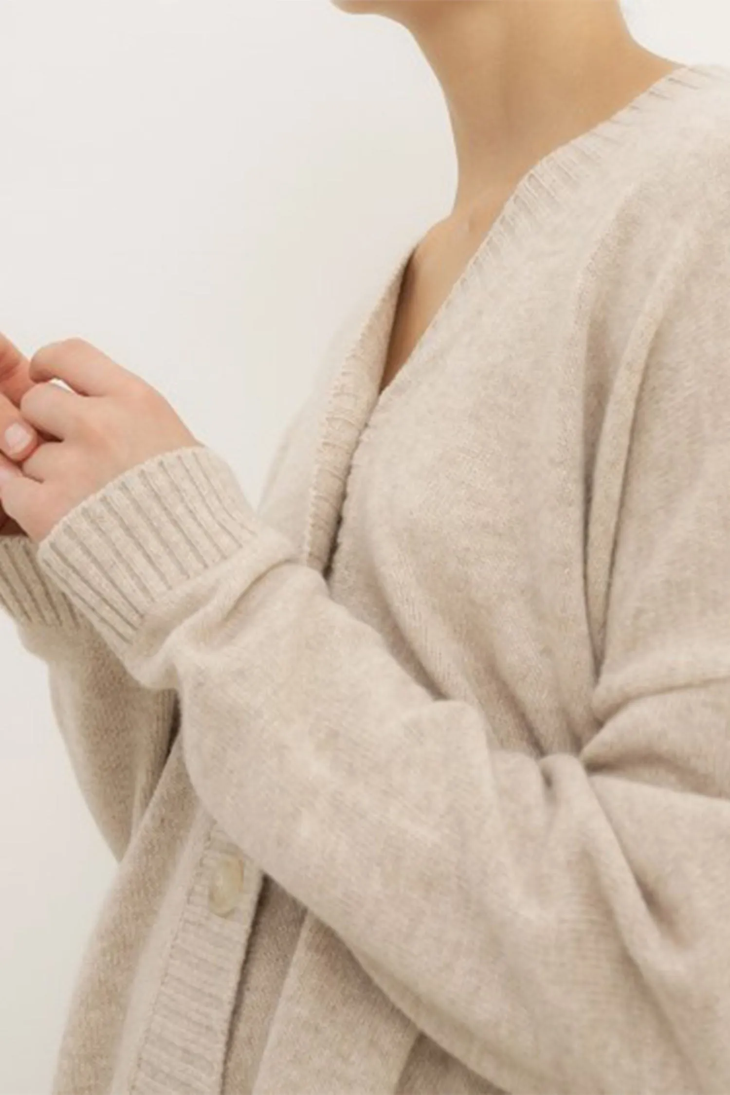 Cashmere wool blended sweater cardigan