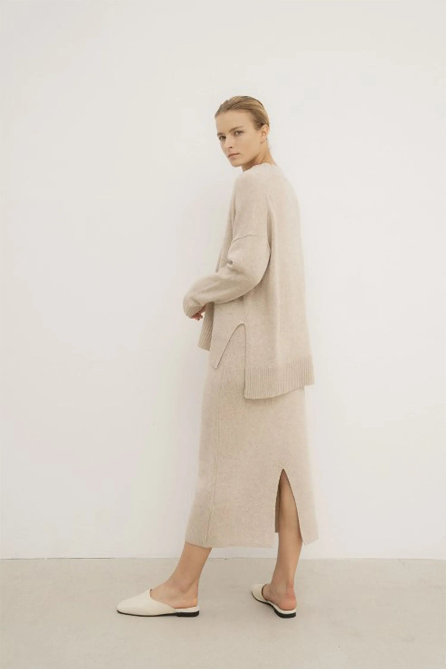 Cashmere wool blended sweater cardigan