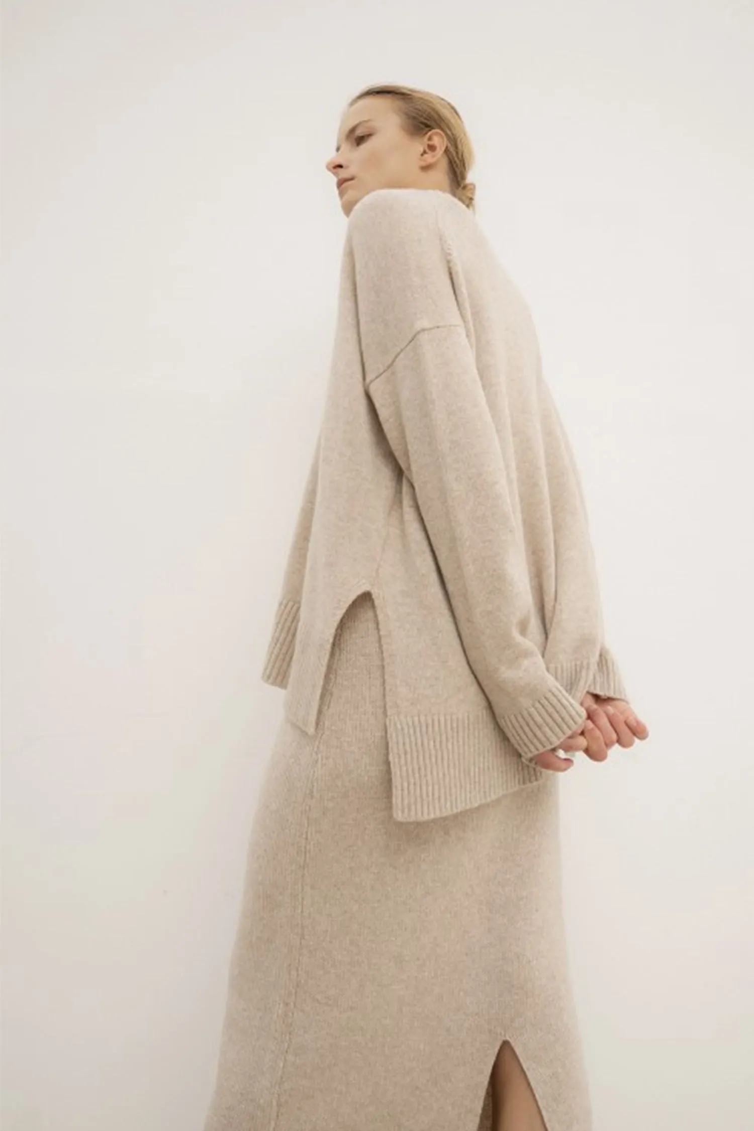 Cashmere wool blended sweater cardigan