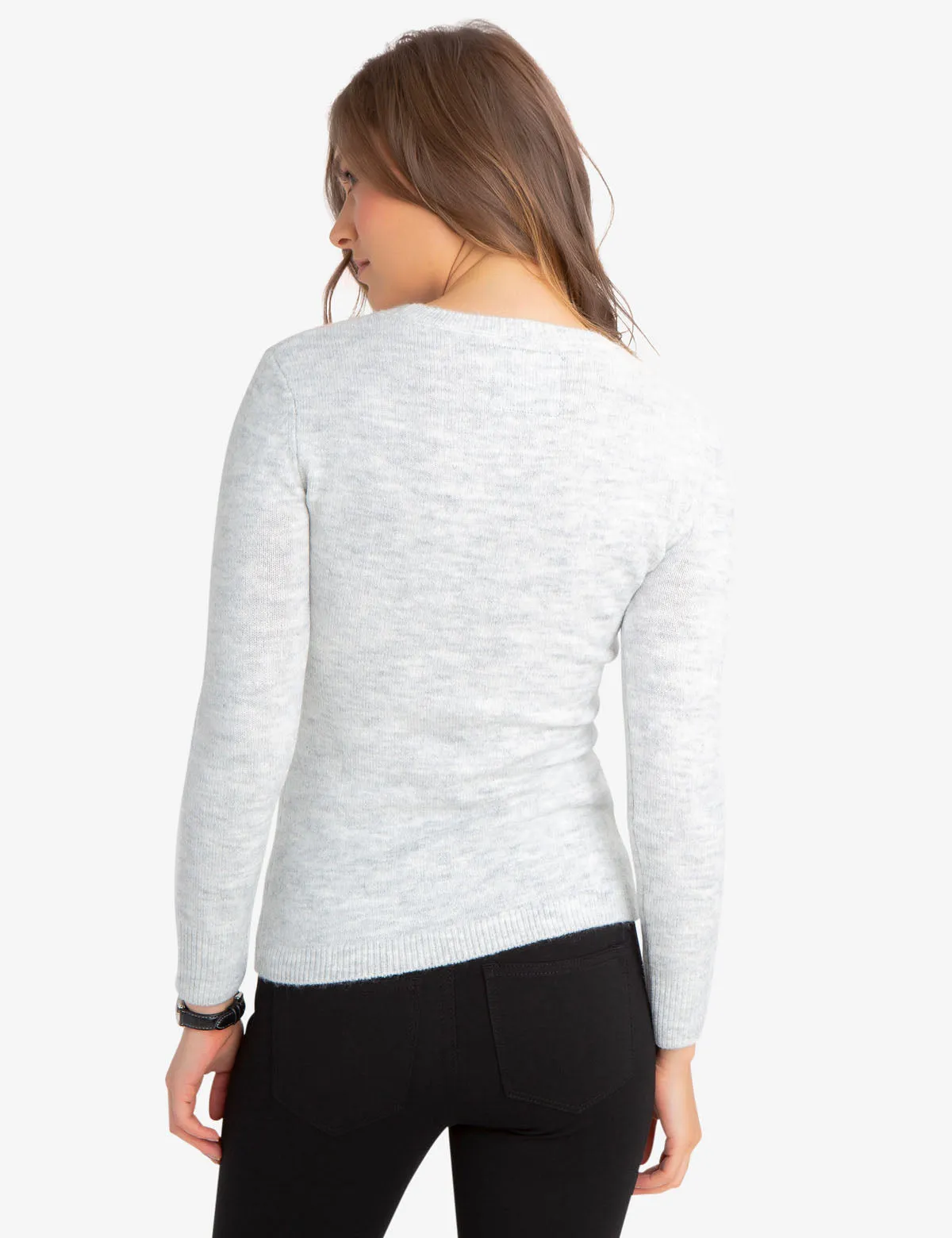 COZY CREW NECK CABLE SWEATER
