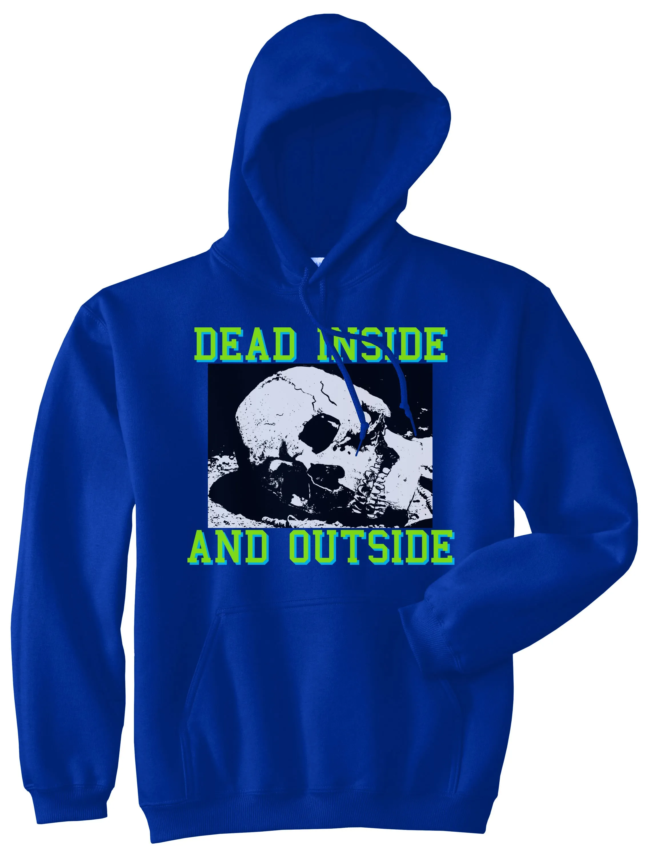 Dead Inside And Outside Sad Skull Mens Pullover Hoodie Sweatshirt