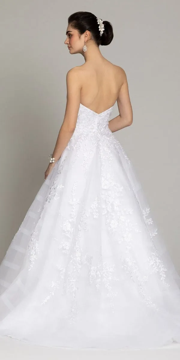 Embroidered Sequin Sweetheart Neck Gown