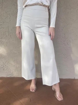 Erin High Waist Wide Leg Denim Pants - Oat