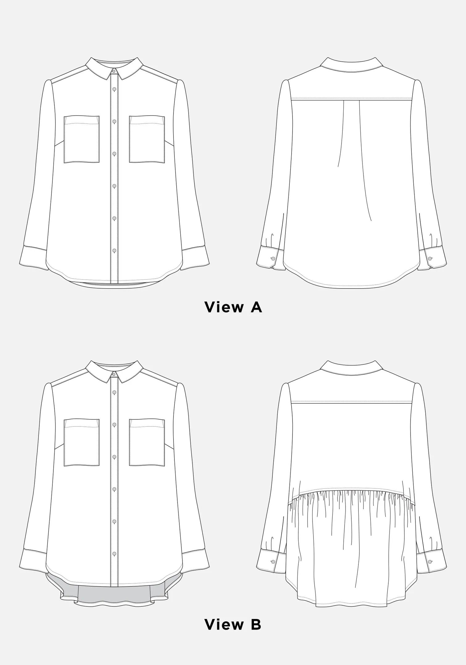Grainline Studio Archer Button Up - Sizes 14-30