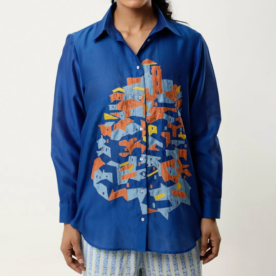 HOUSE EMB SHIRT WITH STRIPED PANTS