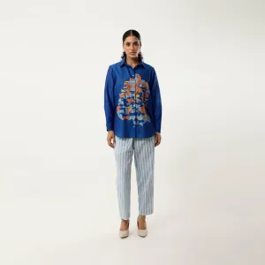 HOUSE EMB SHIRT WITH STRIPED PANTS