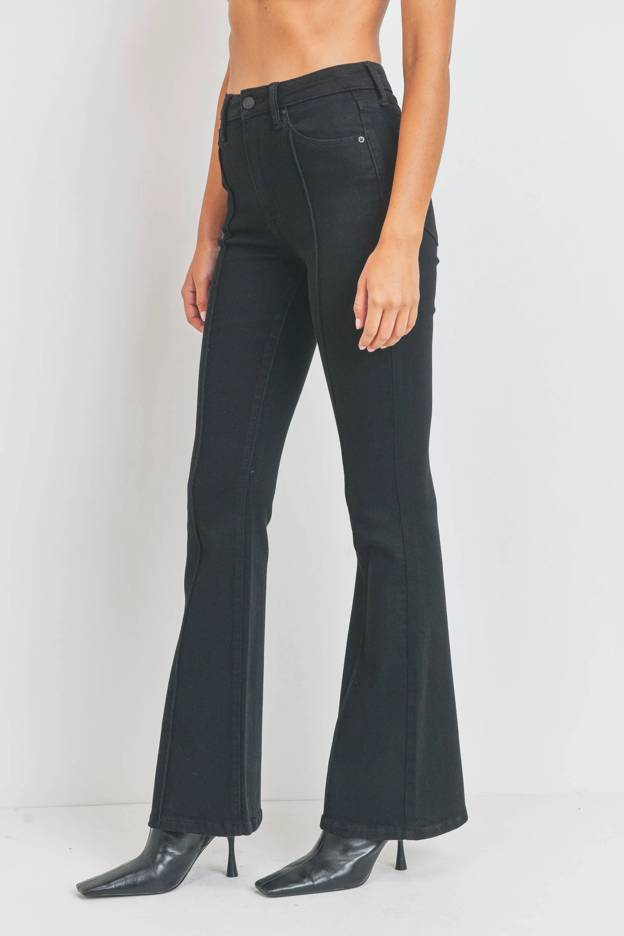 JBD | Pintuck Classy Flare Black Jeans