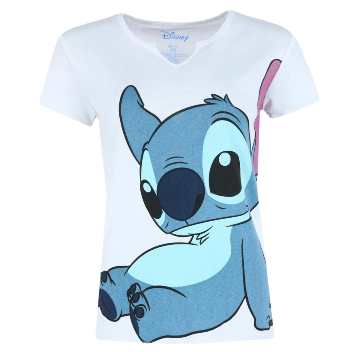 Jerry Leigh Women's Disney Stitch Short Sleeve V-Neck T-Shirt