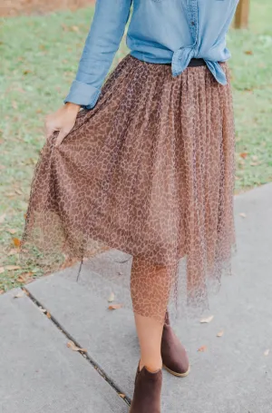 Lovely Leopard Mesh Ballet Skirt