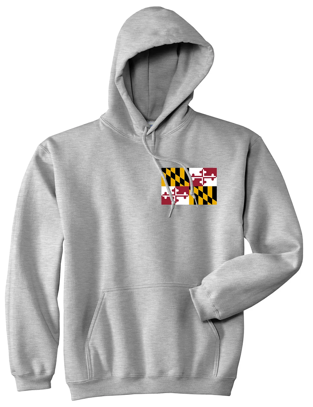 Maryland State Flag MD Chest Mens Pullover Hoodie