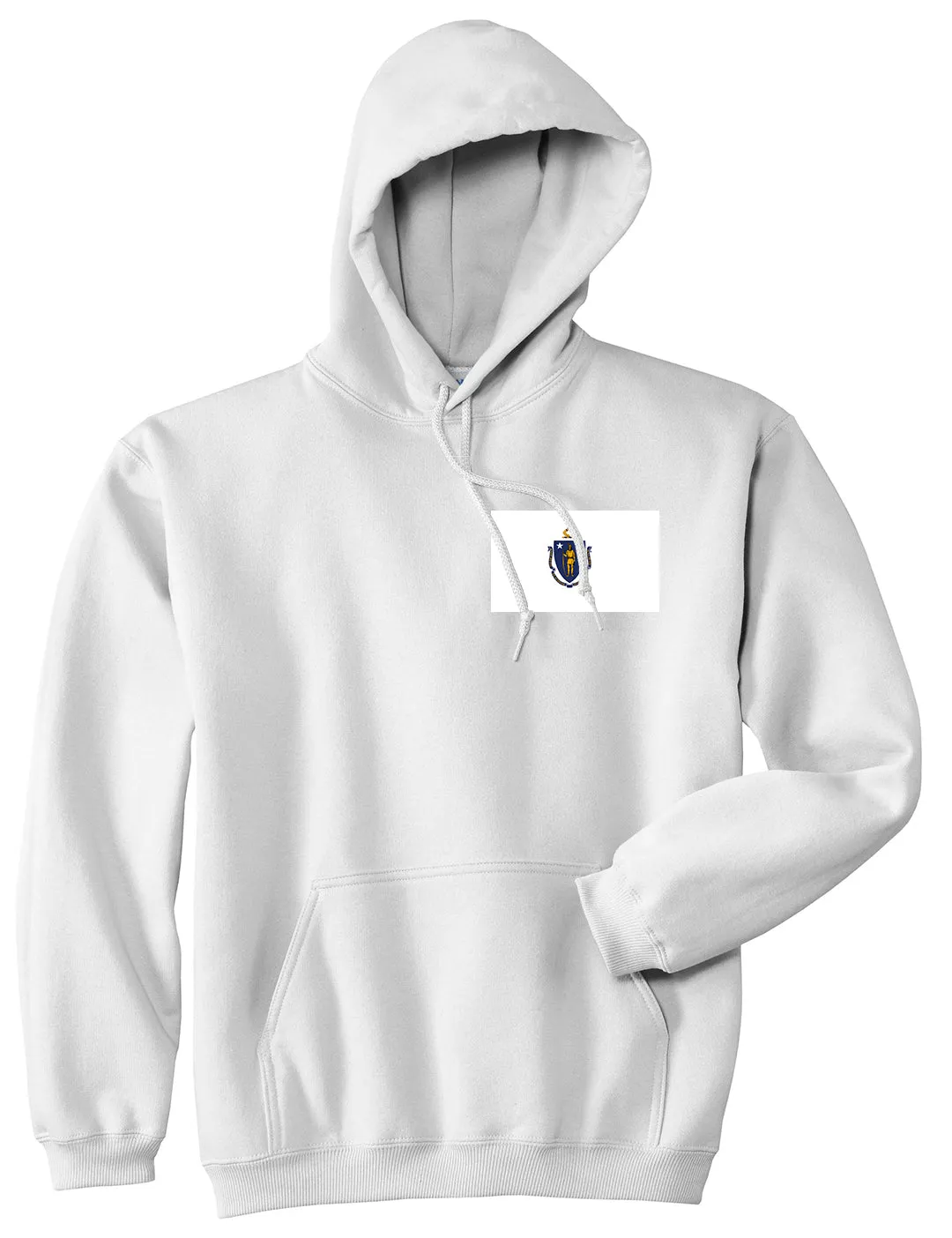 Massachusetts State Flag MA Chest Mens Pullover Hoodie