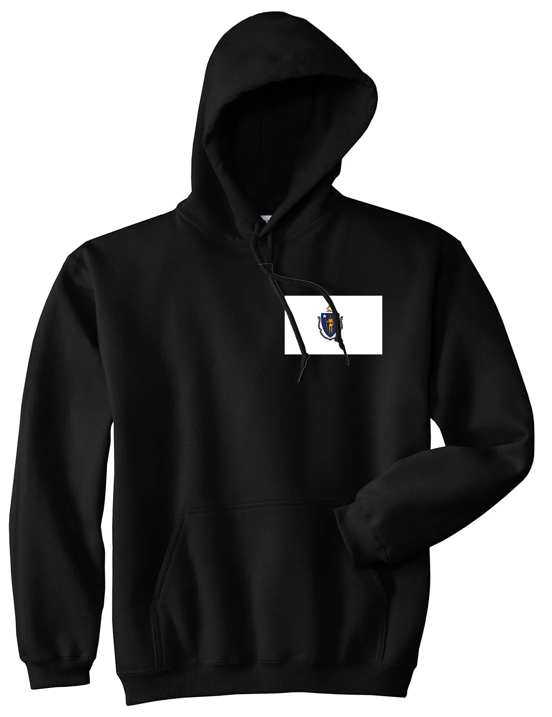 Massachusetts State Flag MA Chest Mens Pullover Hoodie