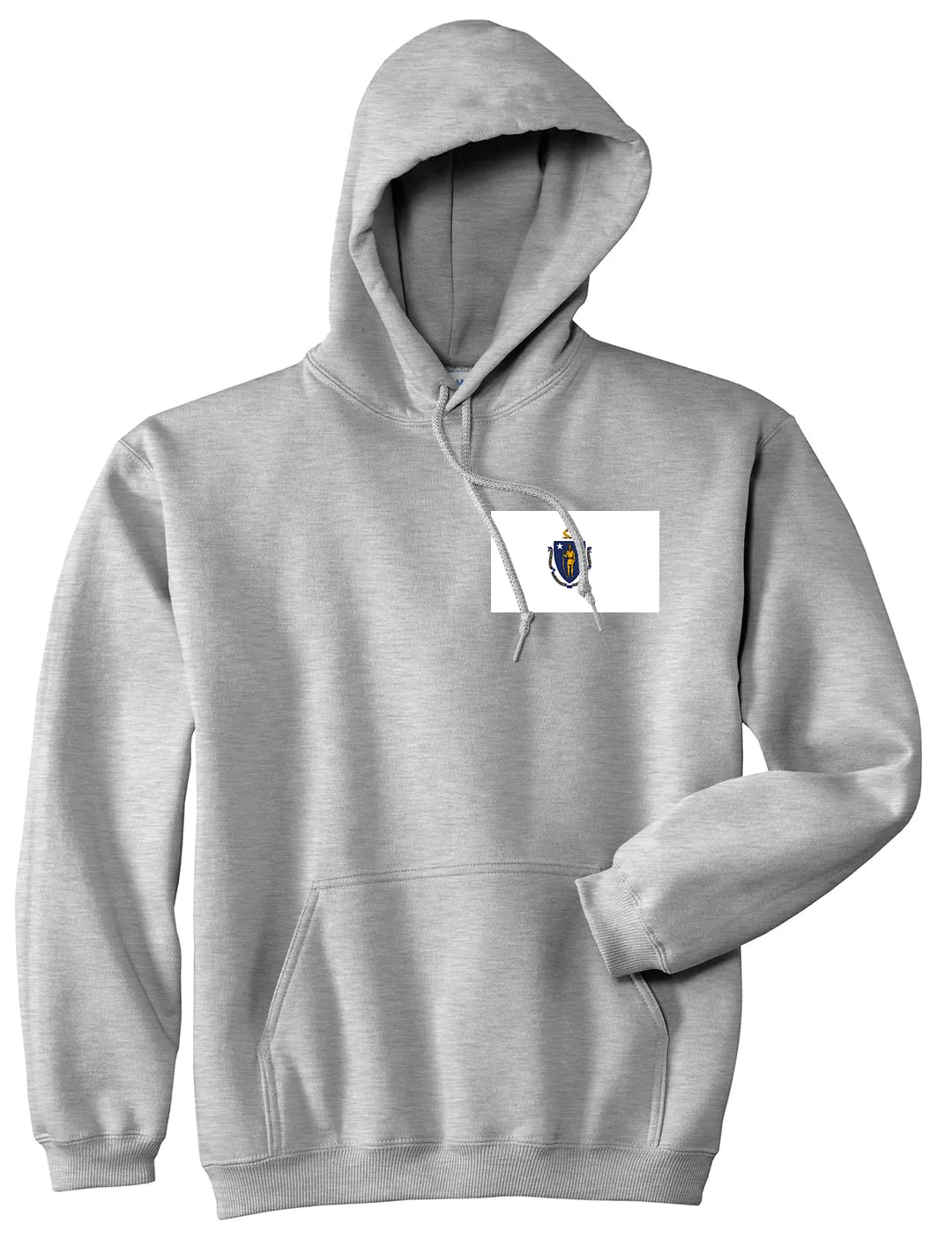 Massachusetts State Flag MA Chest Mens Pullover Hoodie
