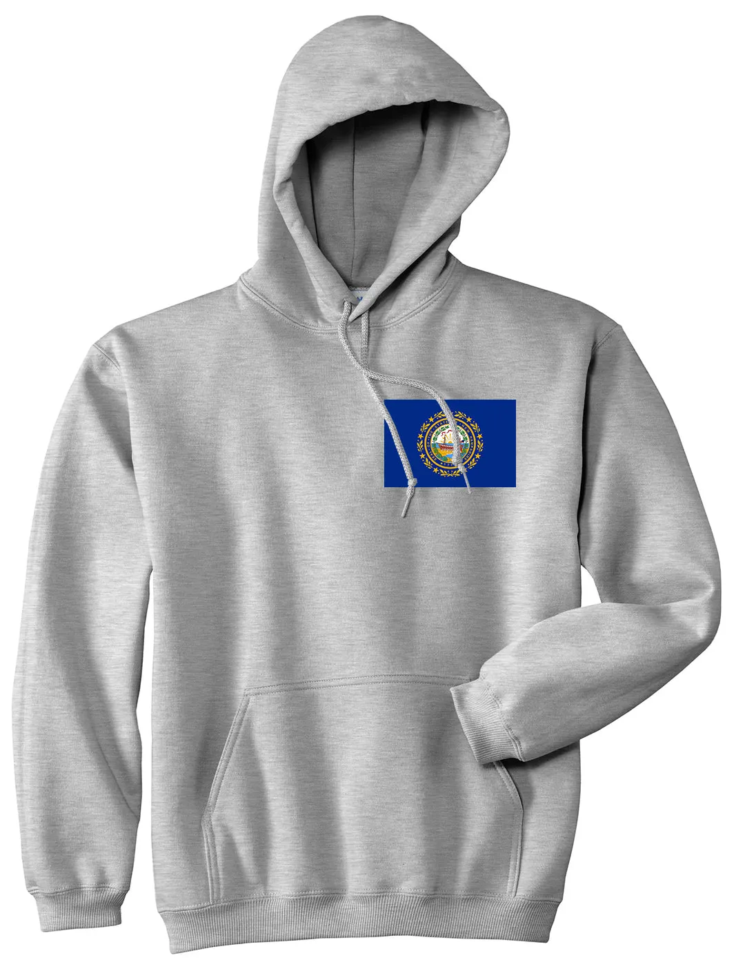 New Hampshire State Flag NH Chest Mens Pullover Hoodie