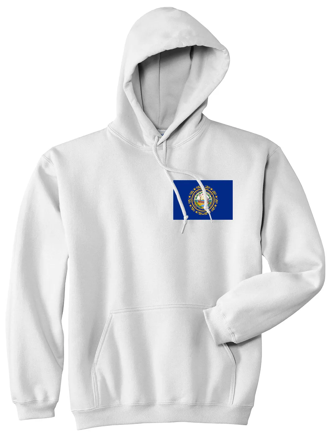 New Hampshire State Flag NH Chest Mens Pullover Hoodie