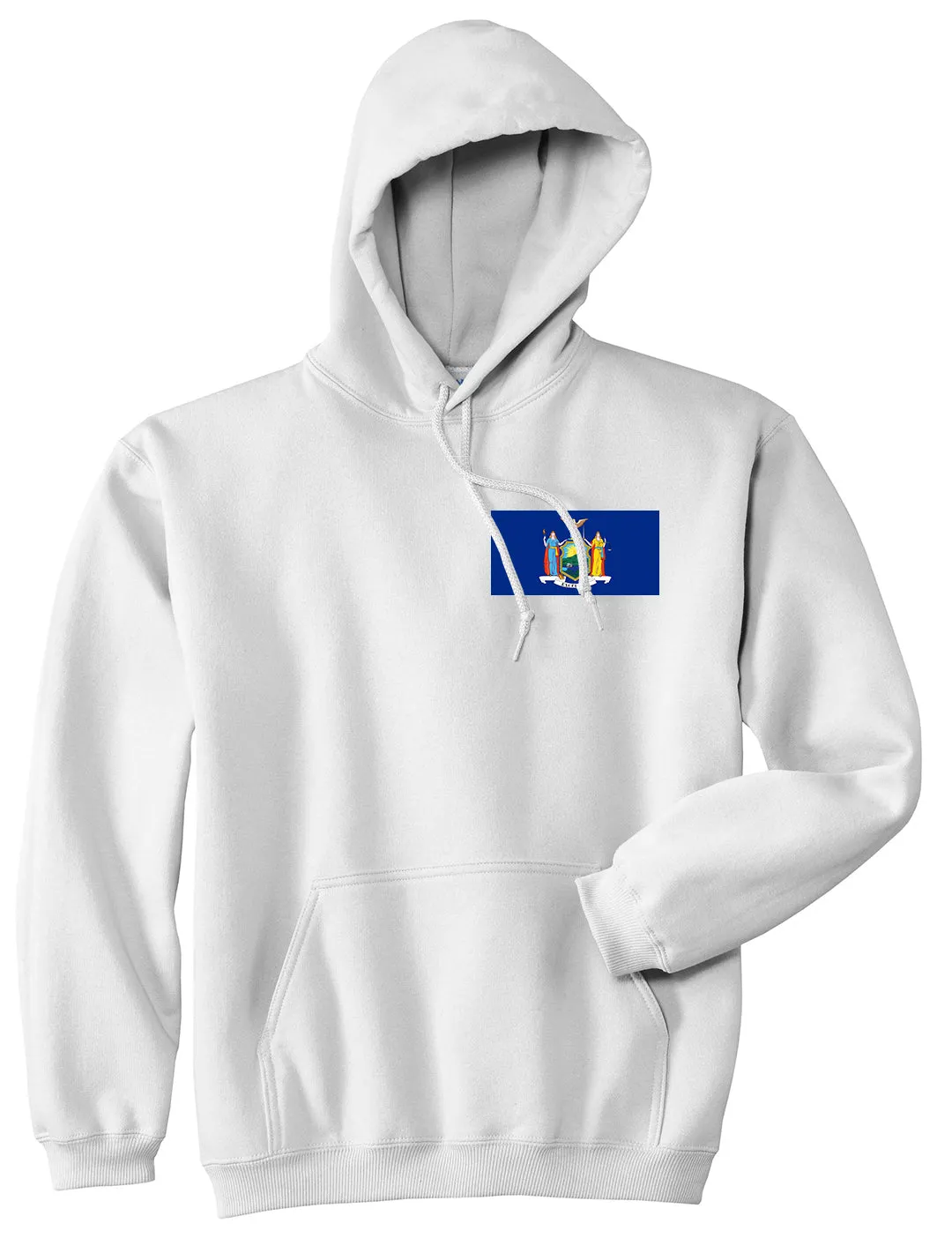 New York State Flag NY Chest Mens Pullover Hoodie