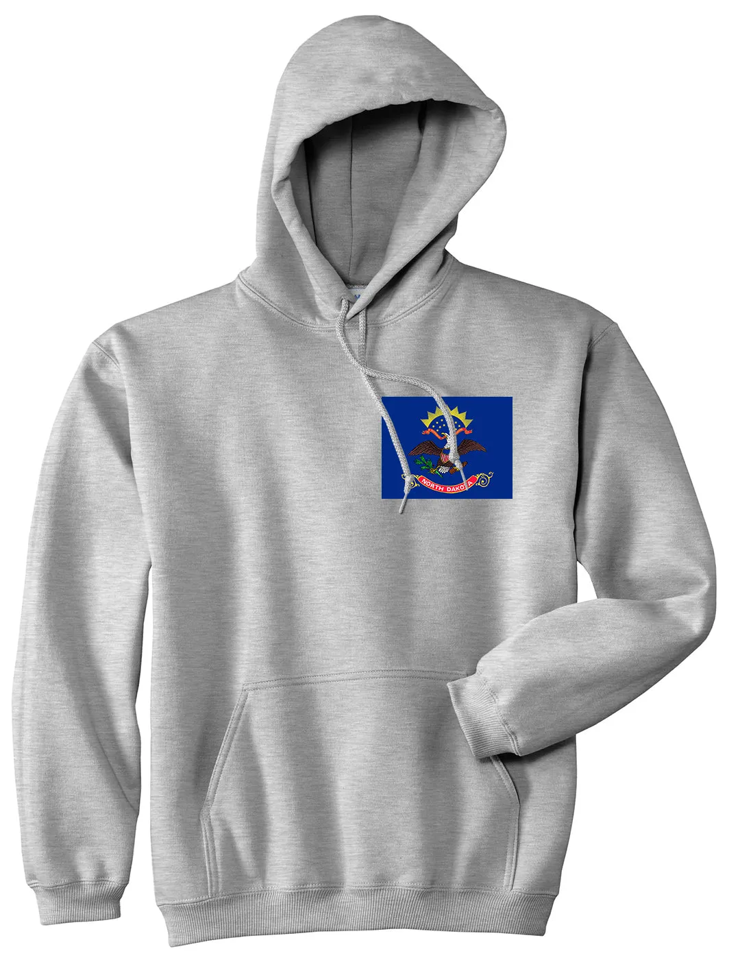 North Dakota State Flag ND Chest Mens Pullover Hoodie