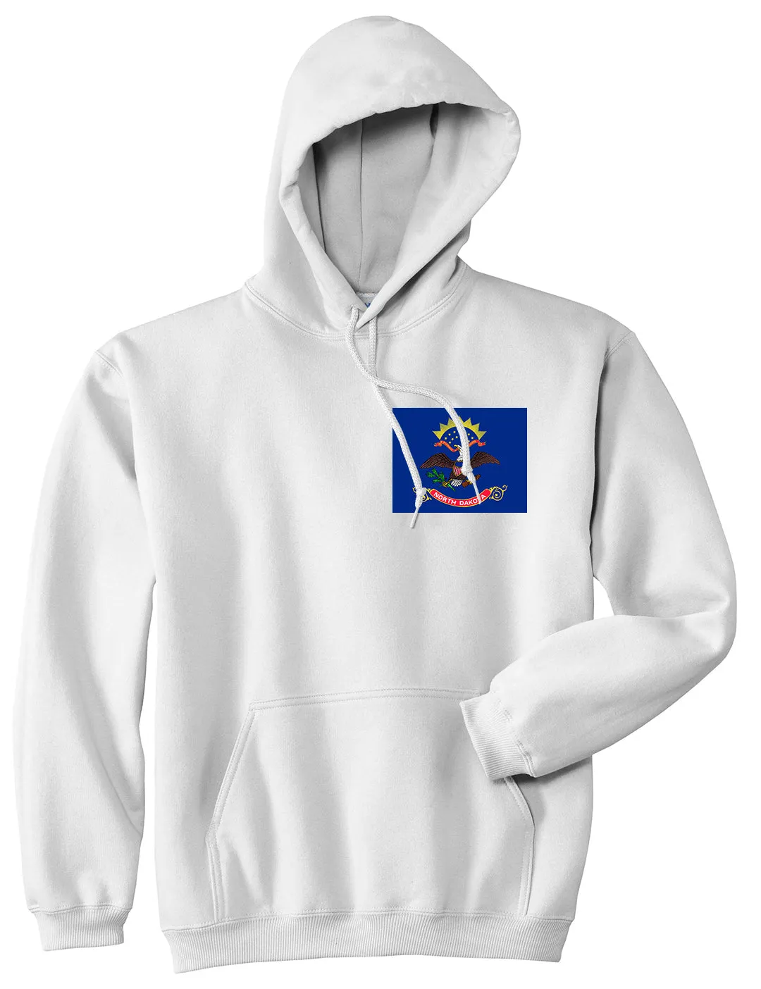 North Dakota State Flag ND Chest Mens Pullover Hoodie