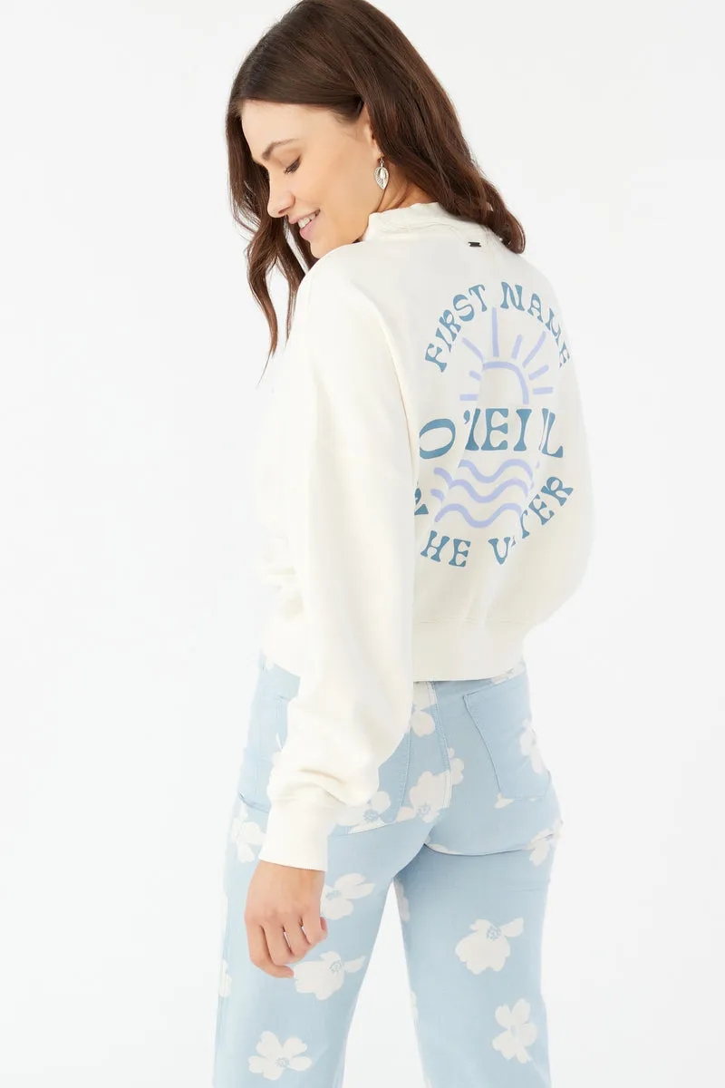 O'Neill Moment Crop Sweatshirt-Winter White