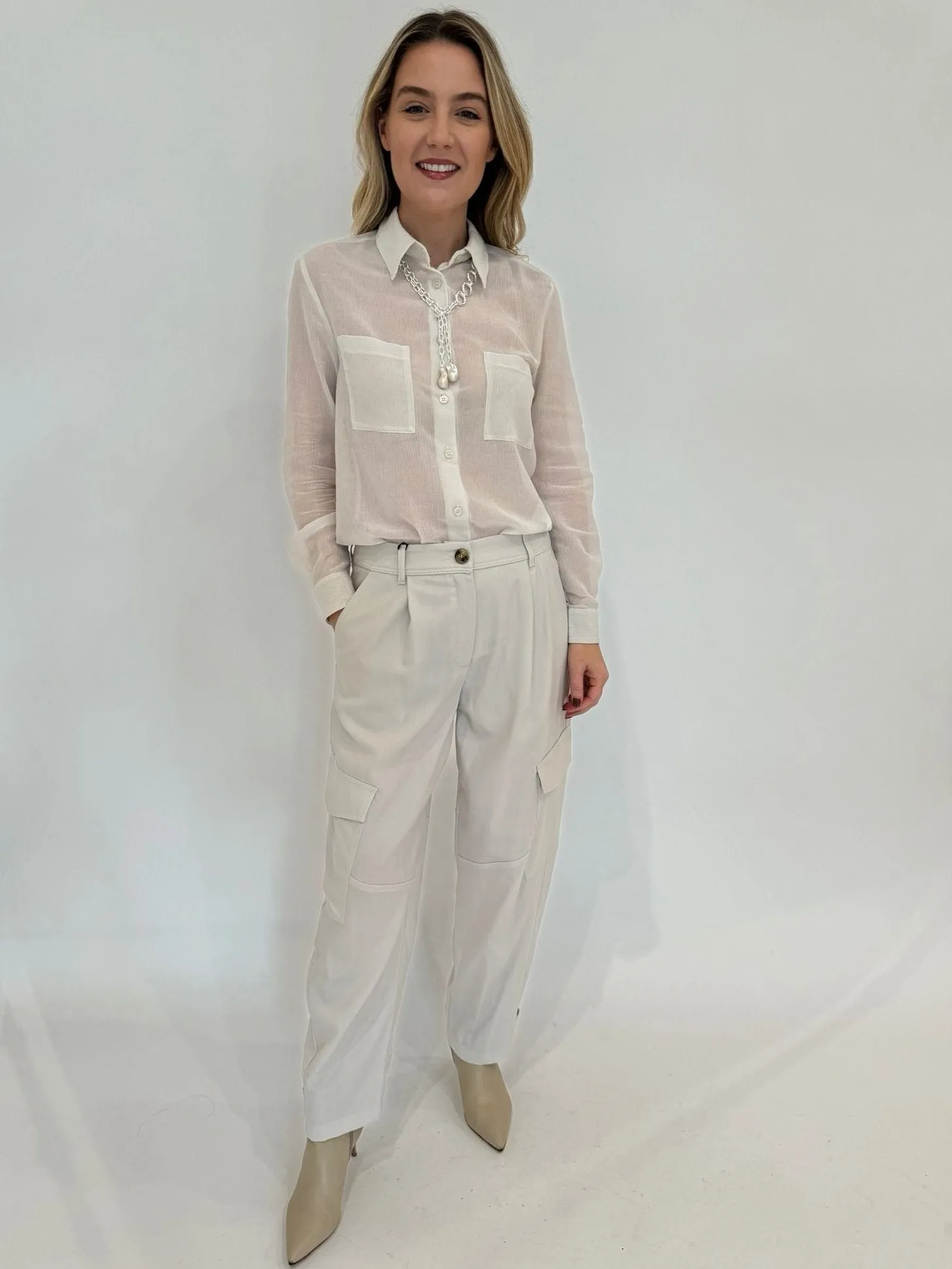 Orzo Sheer Blouse - Wool White