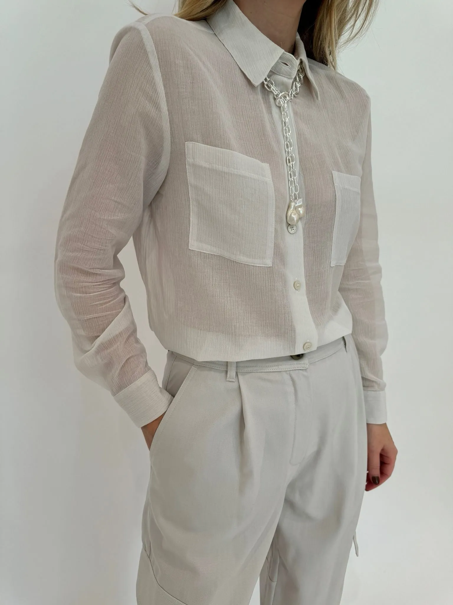 Orzo Sheer Blouse - Wool White