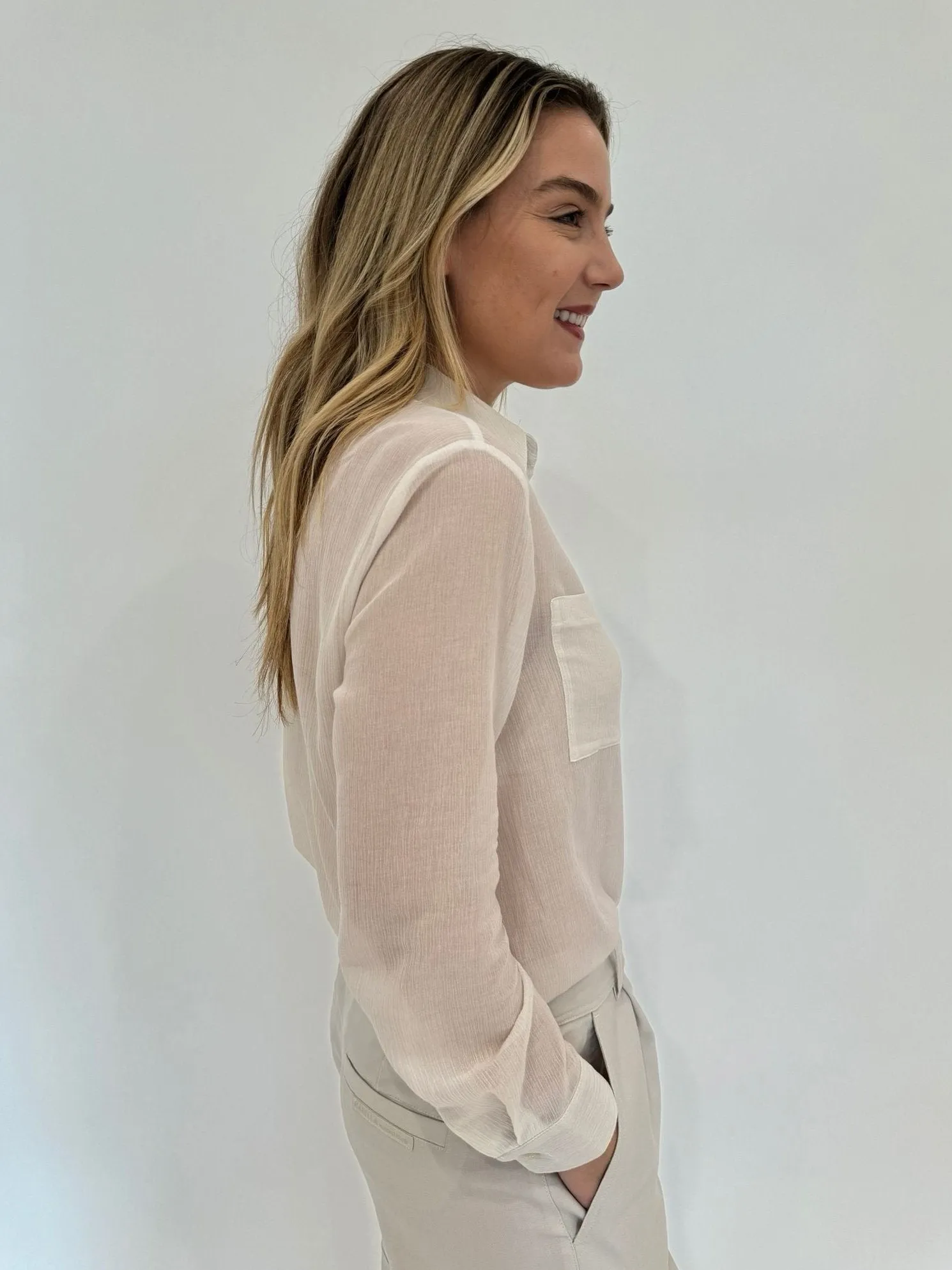 Orzo Sheer Blouse - Wool White