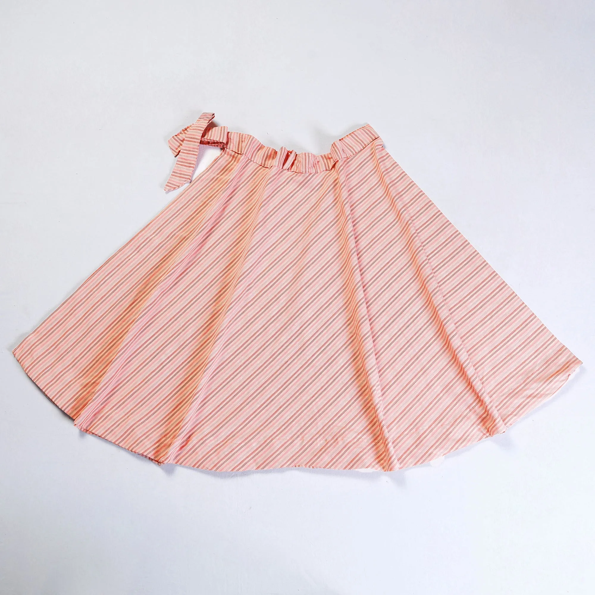 Peach -Plain Handloom Jhiri Cotton Wrap Around Skirt