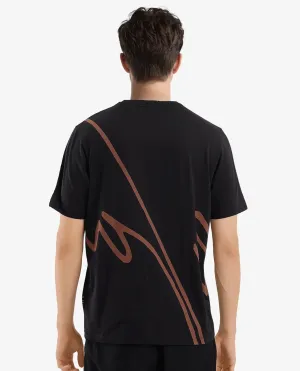 Rare Rabbit Men Chael Black Short Sleeve Crew Neck Graphic Print T-Shirt
