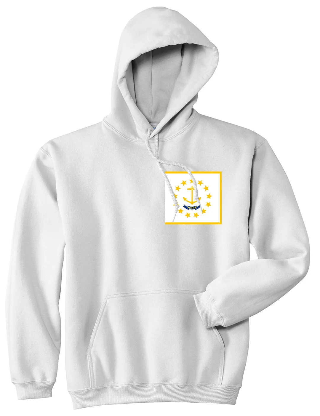 Rhode Island State Flag RI Chest Mens Pullover Hoodie