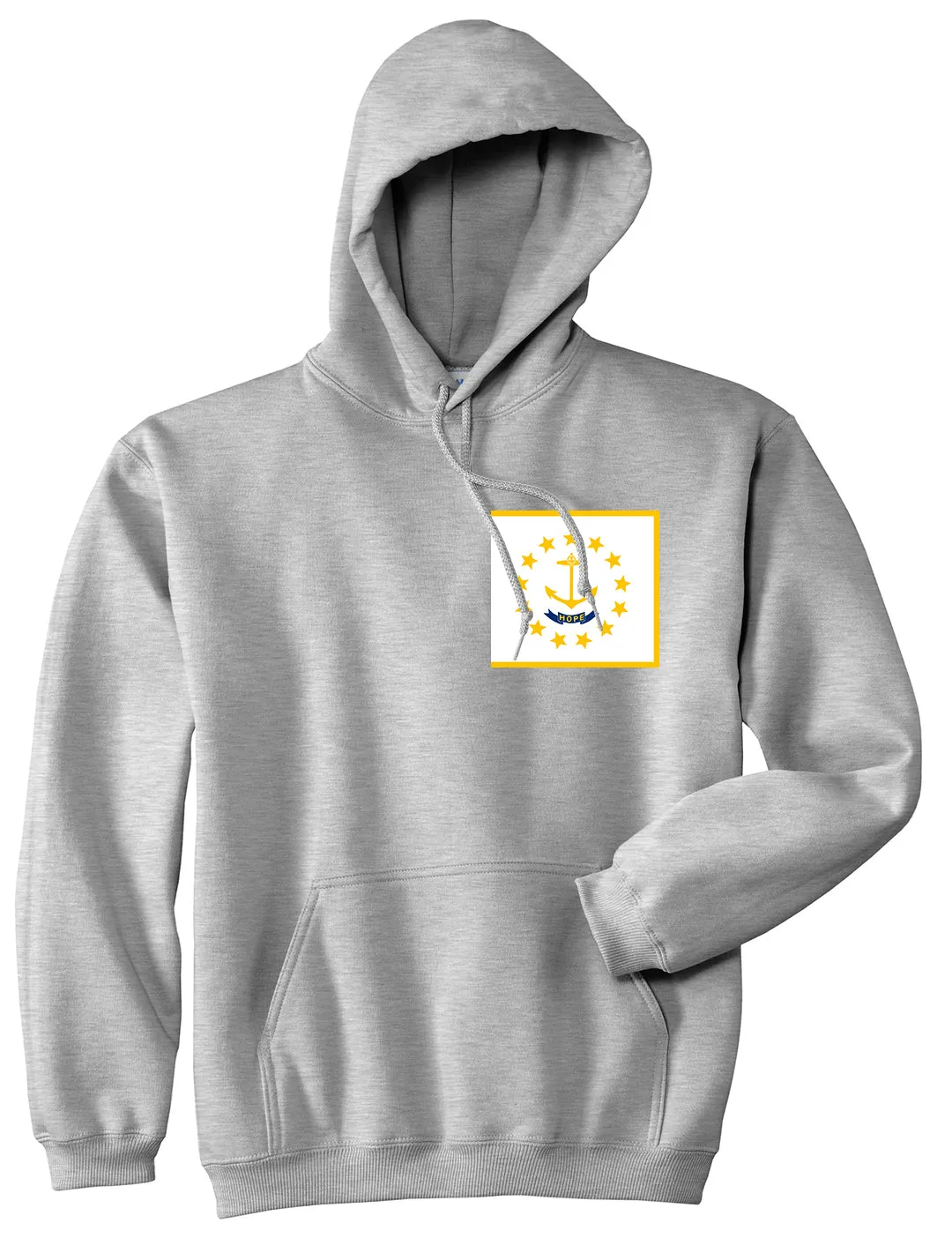 Rhode Island State Flag RI Chest Mens Pullover Hoodie