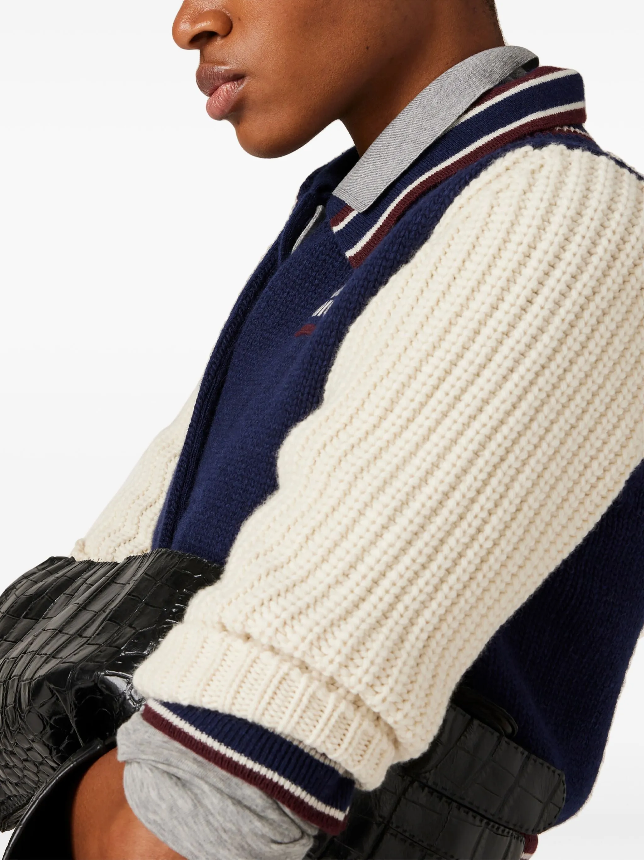 ribbed-knit cardigan
