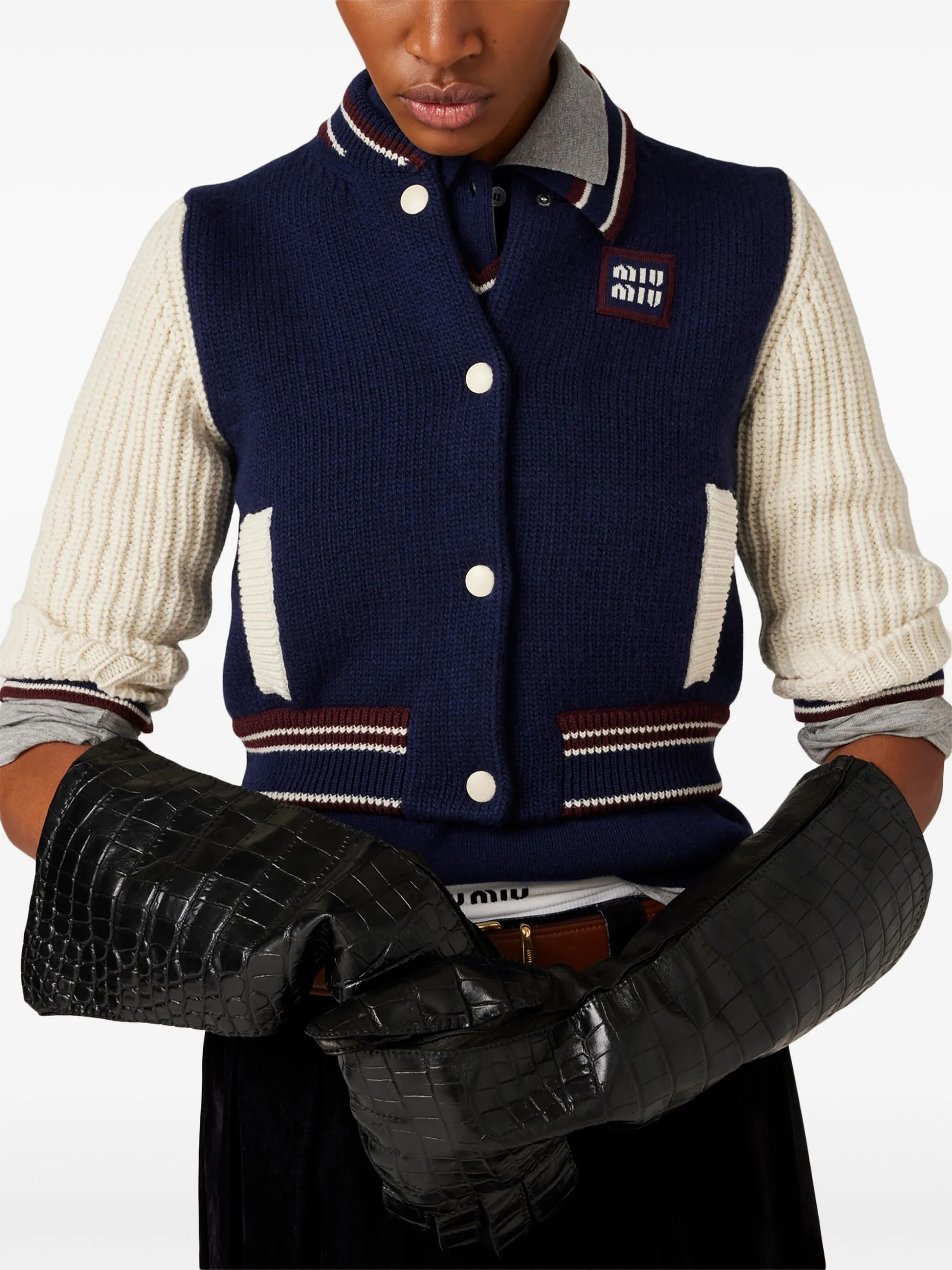 ribbed-knit cardigan