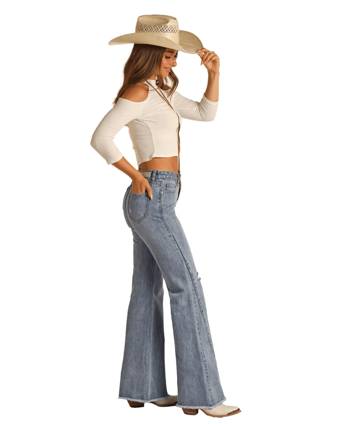 Rock & Roll Cowgirl Women's High Rise Palazzo Flare Jeans RRWD8HR0SH
