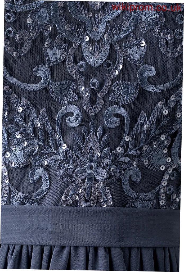 Scoop With Neck Lace Sequins A-Line Dress Knee-Length Chiffon Penny Cocktail Cocktail Dresses