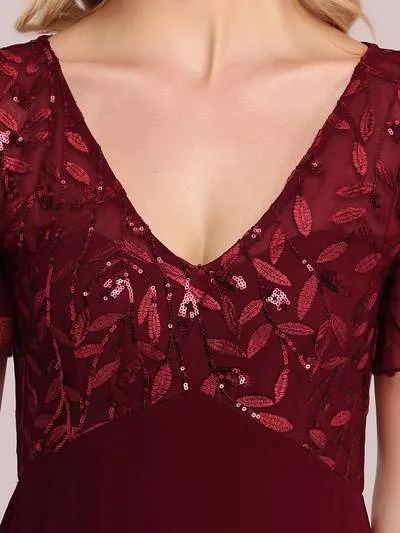 Shannon sequin leaf patterned chiffon mother of the groom dress