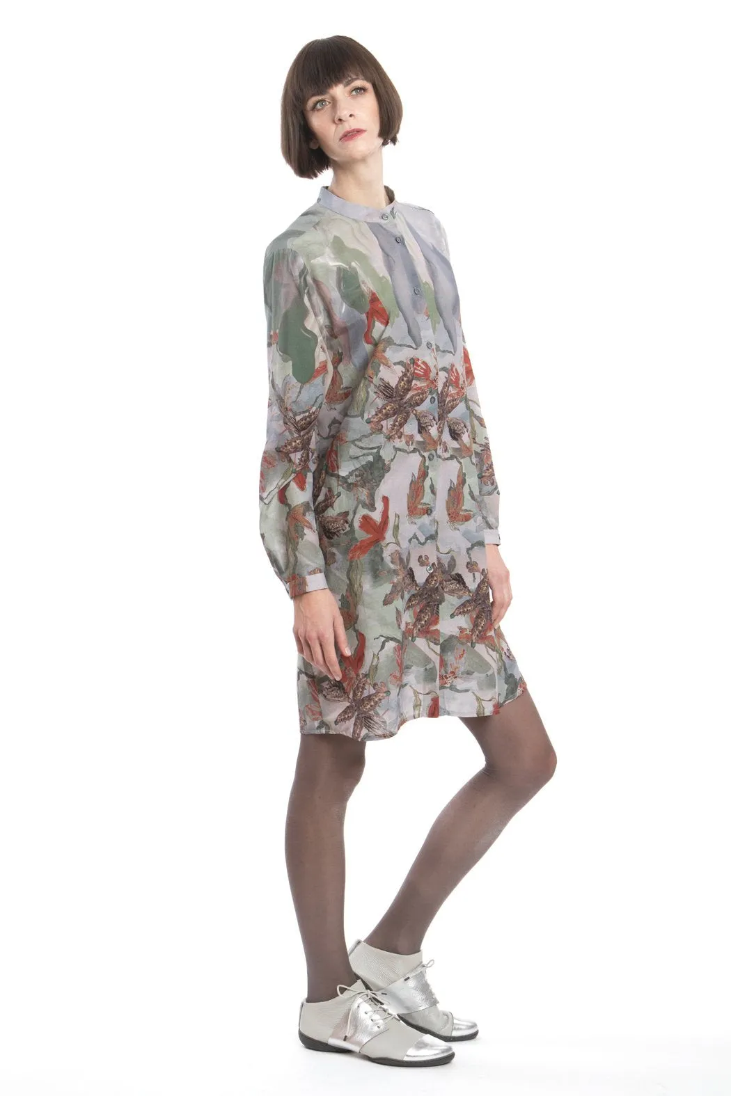 Shirt Dress Flower Red
