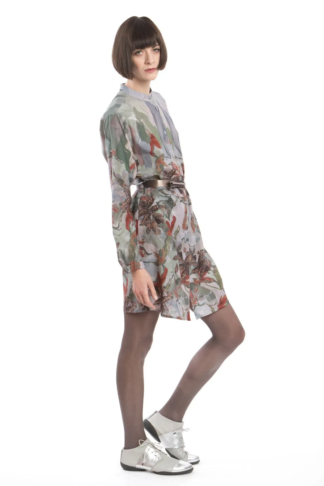 Shirt Dress Flower Red