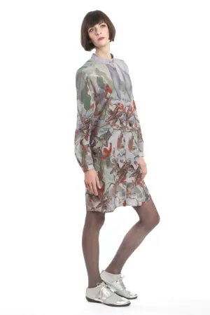 Shirt Dress Flower Red