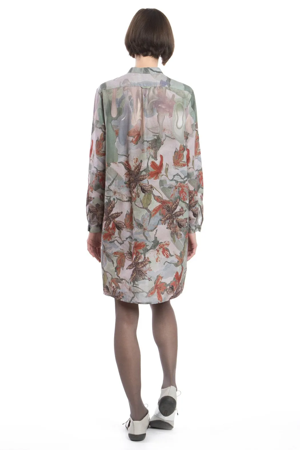 Shirt Dress Flower Red