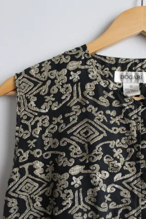 sleeveless print silk tunic