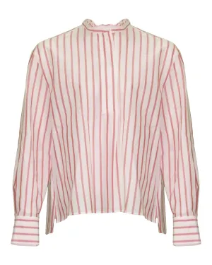 Striped Cotton Voile Blouse