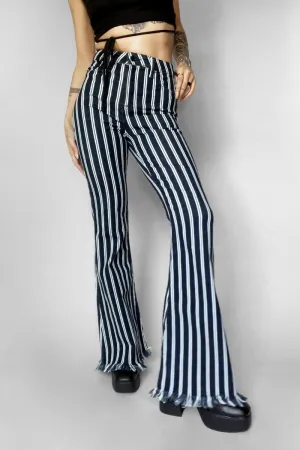 Striped Super Flare Jeans